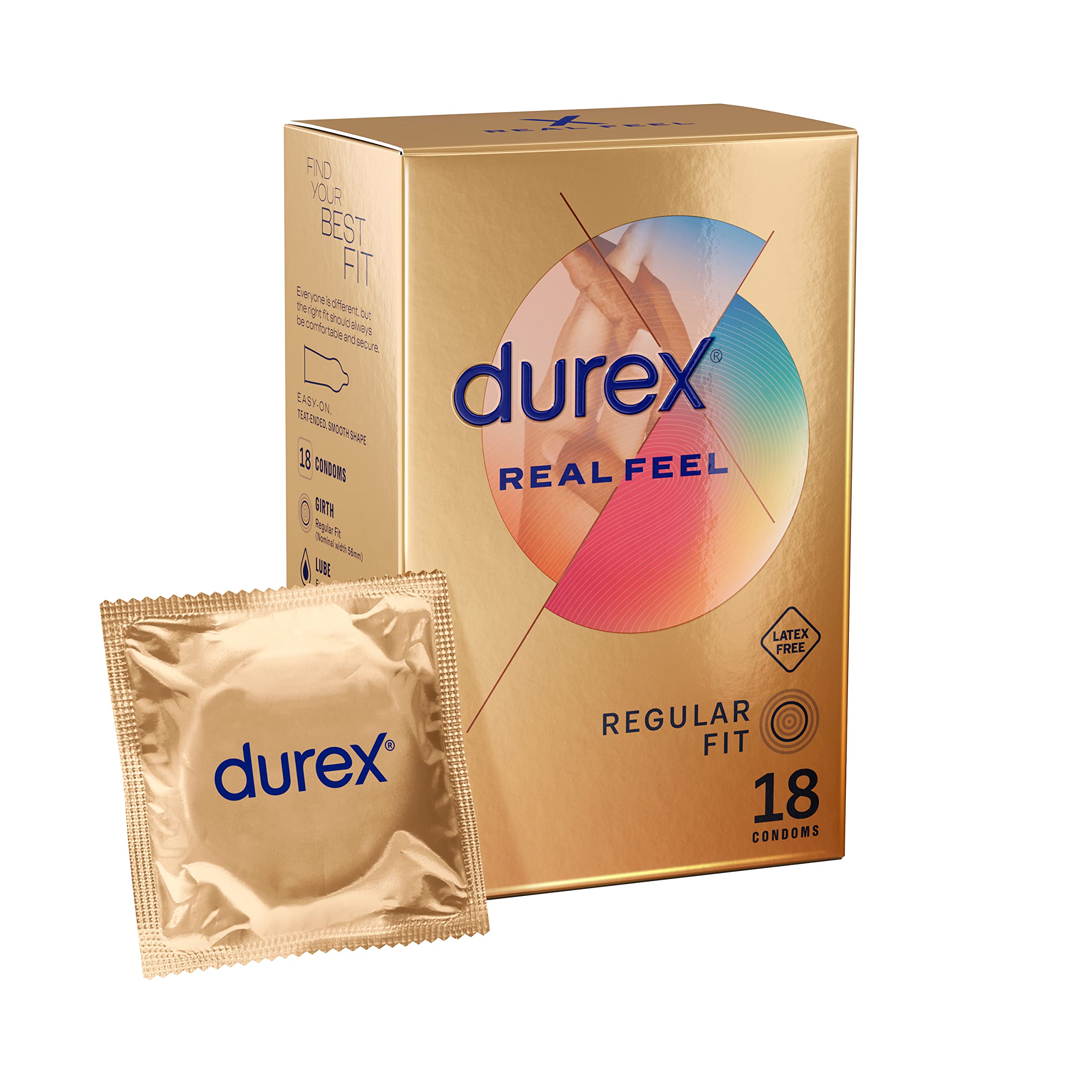 Durex Gefühlsechte Kondome, latexfrei, normale Passform, 18 Stück