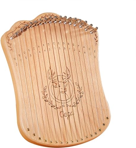 Lyre Harfe mit Stimmschlüssel, 17 Saiten, tragbare Leierharfe, Massivholz, Musikinstrument mit Stimmtasten, für Anfänger, Kinder, Erwachsene, B