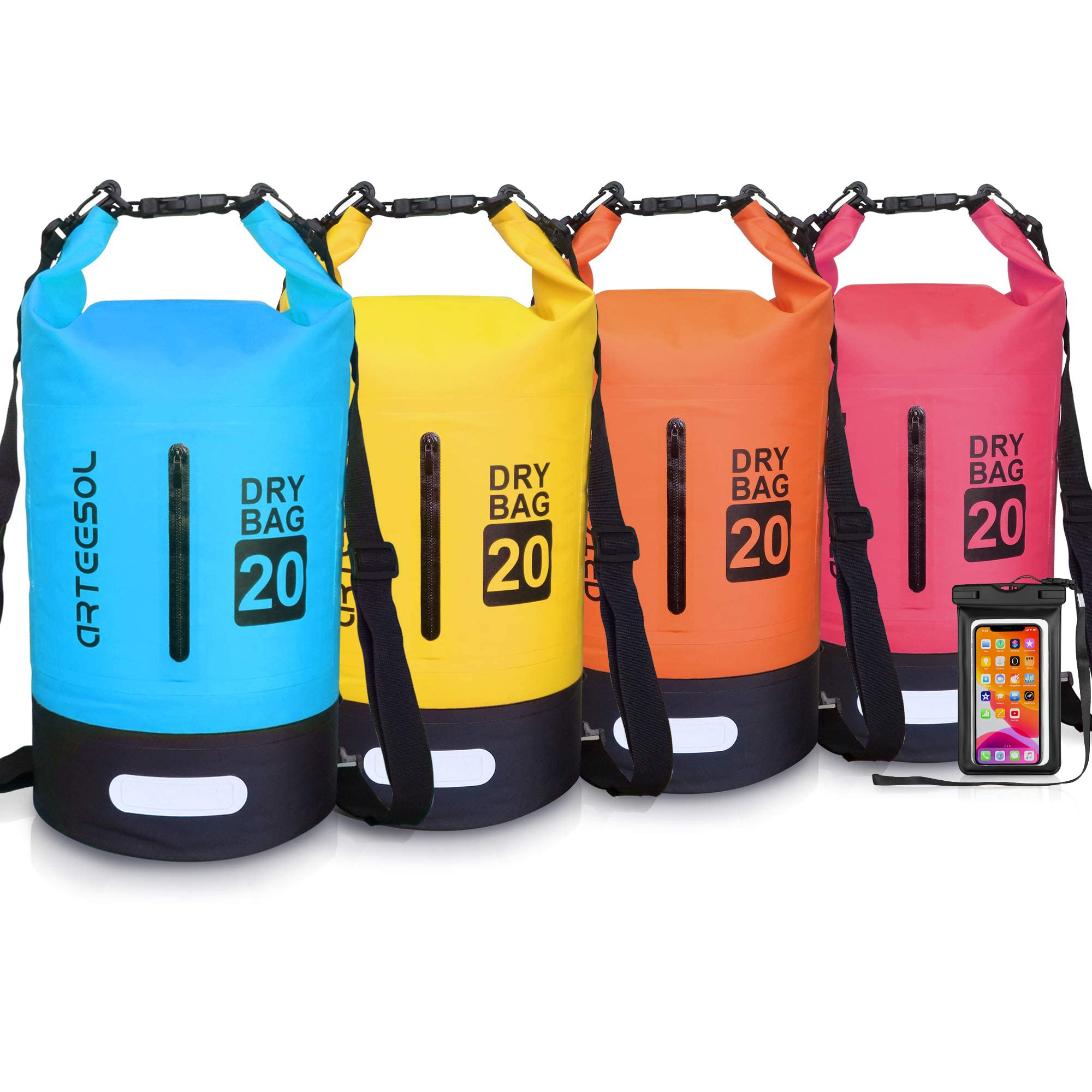 Blackace arteesol Dry Bag - 5L 10L 20L 30L Waterproof trockener Beutel/Sack wasserdichte Tasche mit Langem justierbarem Bügel für Kayaking Boots-Ausflug Kanu/Fischen/Rafting/Schwimmen/Snowboarding