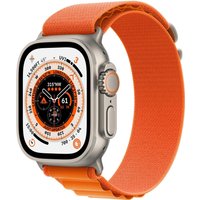 Apple Watch Ultra - 49 mm - Titan - intelligente Uhr mit Alpine Loop - Stoff - Orange - Bandgröße: S - 32 GB - Wi-Fi, LTE, UWB, Bluetooth - 4G - 61.3 g