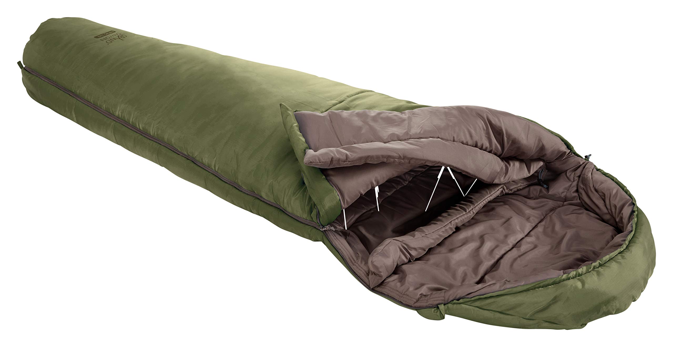 Grand Canyon Kansas 190 Mumienschlafsack - Premium Schlafsack für Outdoor Camping - Limit 0° - Capulet Olive