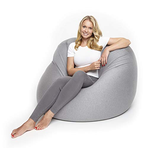 Lumaland Flexi Comfort Sitzsack Premium Bean Bag Sitzkissen Big 155 x 100 cm Hellgrau