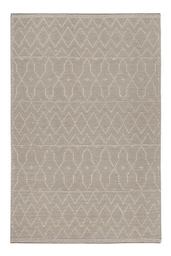 Wecon Home Esprit handgewebter Teppich – Stilvoller Scandi-Style für Zeitlose Eleganz in jeden Raum - Ana (50 x 80 cm, beige)
