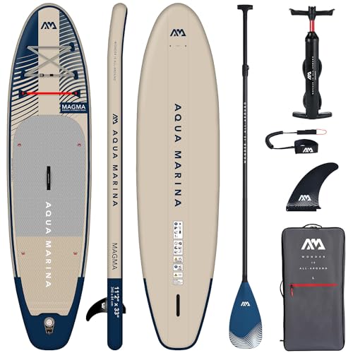 Campsup SUP Aqua Marina Magma 11'2" Carbon Aufblasbares Stand Up Paddle Board | 340 x 84 x 15 cm | Surfboard für Einsteiger & Fortgeschrittene mit zubehör | Tragkraft bis 150 Kg