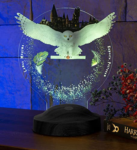 Sentidos 3D Led-Nachtlicht Geschenke Lampe Jungen Kind Kinder Geburtstagsgeschenke Schreibtischlampe Schlafzimmer Taufgeschenk (Hedwig)