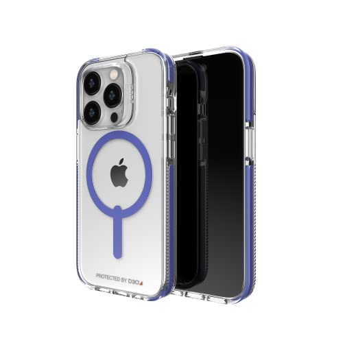 ZAGG Gear 4 Santa Cruz Snap D30 Schutzhülle Kompatibel mit iPhone 14 Pro, Schlank, Stoßfest, Kabelloses Laden, MagSafe Kompatibel, (Blau)