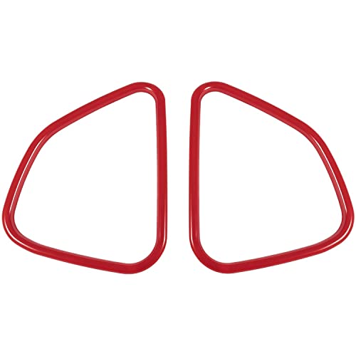 GERALD Auto TüR Lautsprecher Dekoration Abdeckung Trim ABS Rahmen Aufkleber für Charger 2011-2021 Innen Ausstattung, Rot