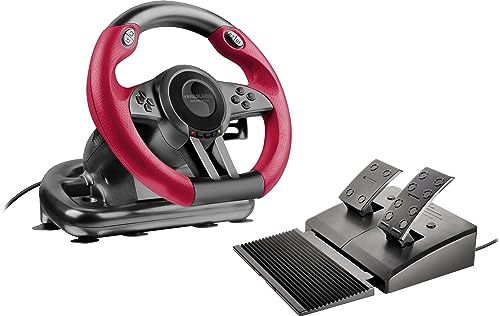 Speedlink TRAILBLAZER Racing Wheel - Multiplattform Lenkrad für Playstation 3 + 4, Xbox One, PC (Minimale Schaltzeiten - Status-LEDs - dosierbare Pedale) für Gaming/Konsole/PC/Notebook/Laptop, schwarz