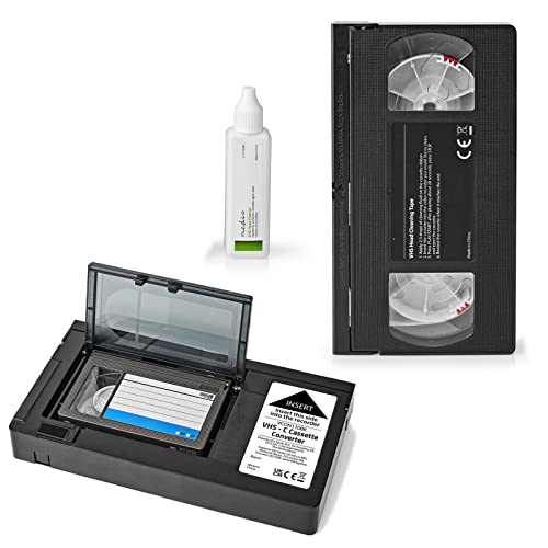 TronicXL VHS-C auf VHS Kassettenadapter Videokassetten digitalsieren + Reinigungskassette Video Rekorder Set Konverter Converter Conversion
