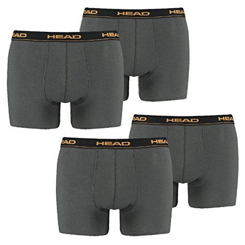 HEAD Herren Boxer Shorts Basic 2er Pack, grau(Grey (Dark Shadow)),L