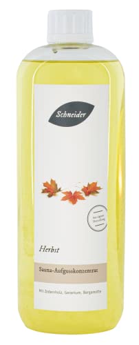 Saunabedarf Schneider - Aufgusskonzentrat Herbst - fruchtig-blumiger und erdiger Saunaaufguss - 1000ml Inhalt