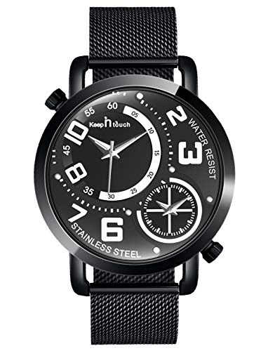 SUPBRO Herren Uhr Männer Edelstahl Wasserdicht Quarz-Armbanduhr Analog Zifferblatt Business Uhr Multifunktions-Anzeige