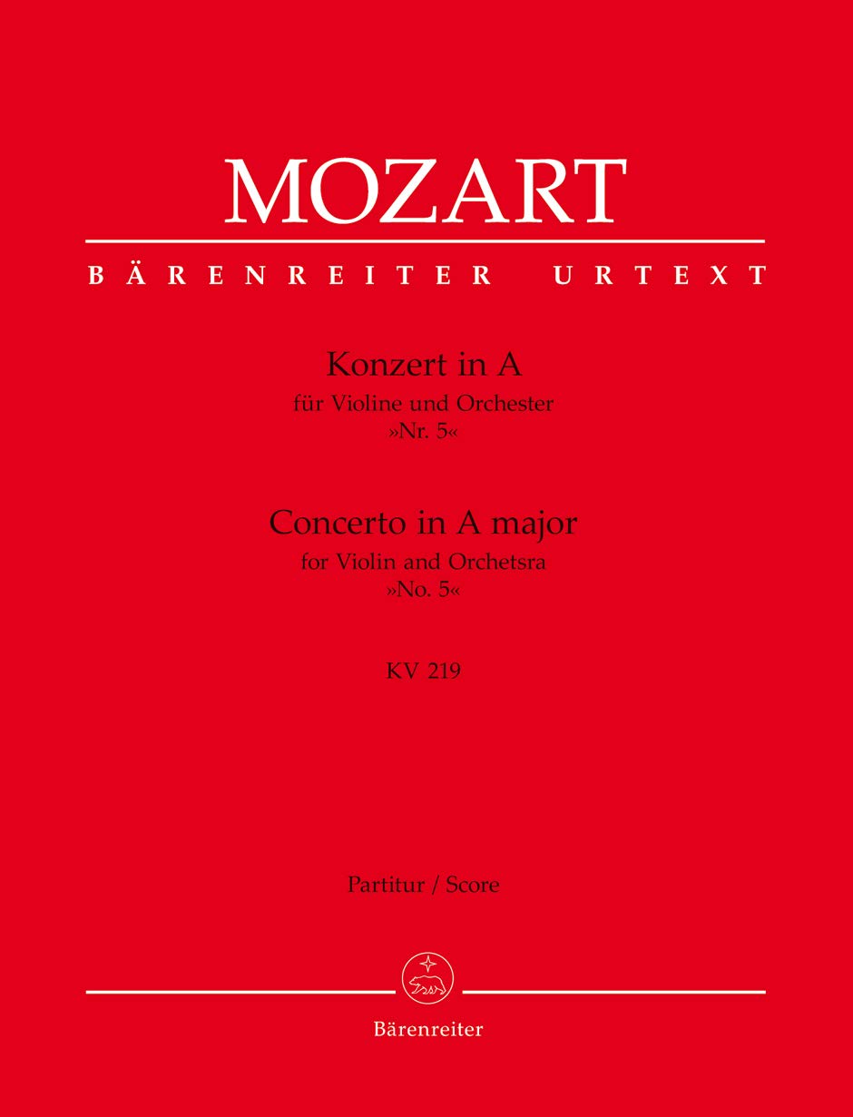 Mozart: Konzert in A für Violine und Orchester KV 219, Partitur