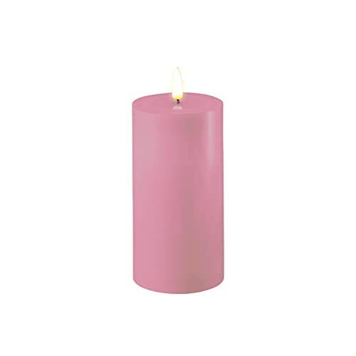 ReWu LED Kerze Deluxe Homeart, Indoor LED-Kerze mit realistischer Flamme auf einem Echtwachsspiegel,warmweißes Licht- (Lavendel)