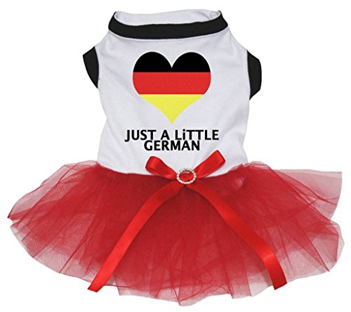 Petitebelle Just A Little Deutsches Hundekleid aus Baumwolle, Gr. XXL, Weiß