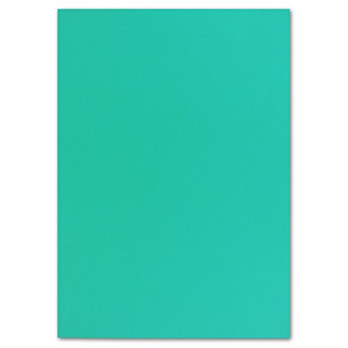 100 DIN A4 Papier-bögen Planobogen - Pazifikblau (Blau) - 240 g/m² - 21 x 29,7 cm - Bastelbogen Ton-Papier Fotokarton Bastel-Papier Ton-Karton - FarbenFroh