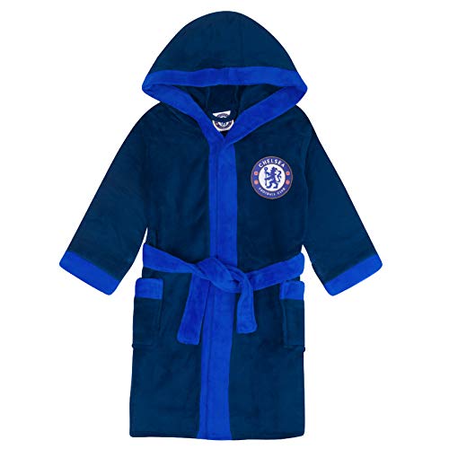 Chelsea FC - Herren Fleece-Bademantel mit Kapuze - offizielles Merchandise Fußballfans - Dunkelblau - XL