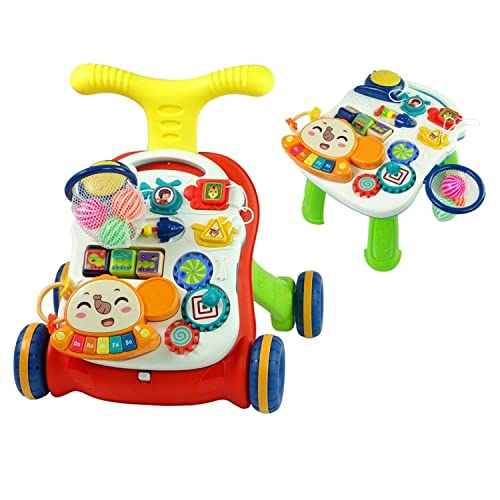 2in1 Baby Lauflernwagen Rolli und Spieltisch mit abnehmbarem Spielboard, Tischbeine inklusive - Für Kinder ab 9 Monaten