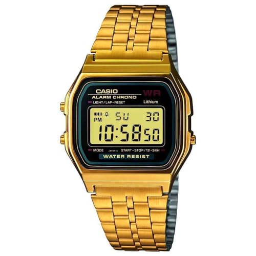 Casio Quarz Armbanduhr A159WGEA-1EF (L x B x H) 36.8 x 32.2 x 8.2 mm Gold Gehäusematerial=Resin Material (Armband)=Edelstahl