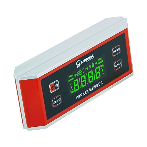 SCHMIDT security tools Neigungsmesser Winkelmesser Digital LCD Neigungsmessgerät magnetisch IP65 Winkel-Gradmesser