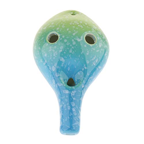 PacuM 6-Loch-Keramik-Ocarina C-Tasten-Musikinstrument for Musikliebhaber (Farbe: Blaugrün) (Color : Blue Green)