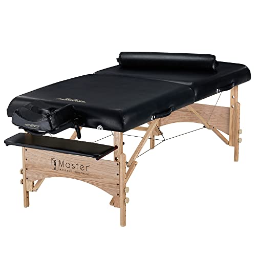 Master Massage 81cm Gibraltar Extragroß XXL Massageliege Couch Mobil Klappbar EXTRA LANGER Massagebank Beauty Bed, Holz, Schwarz