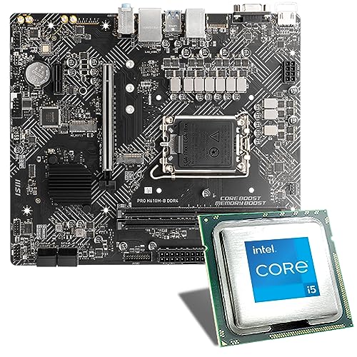 Mainboard Bundle | Intel Core i5-12400 6x2500 MHz, GIGABYTE H610M H DDR4, UHD Graphics 730, 1x M.2 Port, 4X SATA 6Gb/s, USB 3.2 Gen1 | Tuning Kit | CSL PC Aufrüstkit