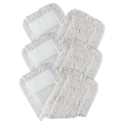 BELLANET 3er Set Wischbezüge weiß 40cm aus Baumwolle für empfindliche Böden