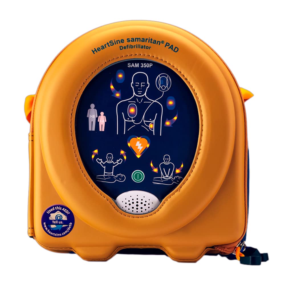 Erste Hilfe Defibrillator (AED) HeartSine SAM 350P, mit manueller Schockauslösung für Laien und Profis !! ENGLISH VERSION !!