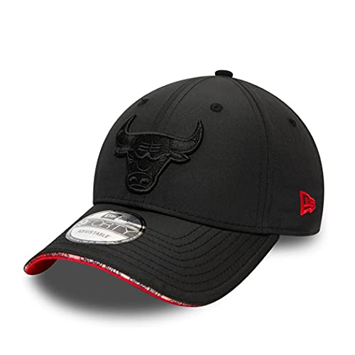 New Era Chicago Bulls NBA Pipe Pop Black 9Forty Adjustable Snapback Cap - One-Size