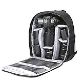 Docooler Kameratasche, DSLR-Kamerarucksack, Wasserdichte Fotorucksack, Atmungsaktive Multifunktionale Kamera Lagerung Tasche, Stoßfest Reißfest Digitalkamera Rucksack Freizeit Taschen