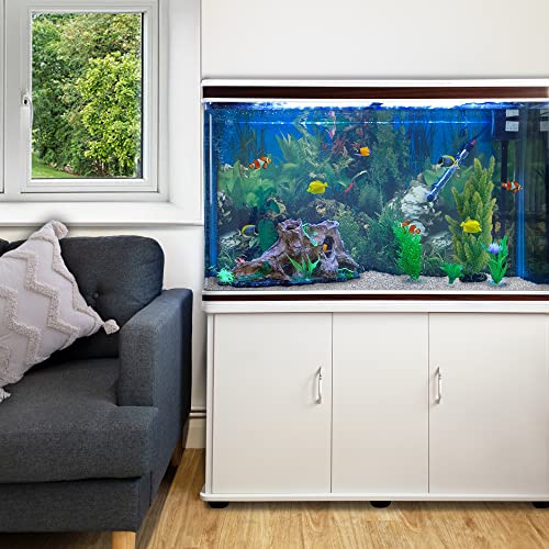 Monstershop 300L Heimaquarium Komplettset Aquarien Aquarium mit Unterschrank✔Filtermedien ✔Pflanzen✔ Kies Weiß