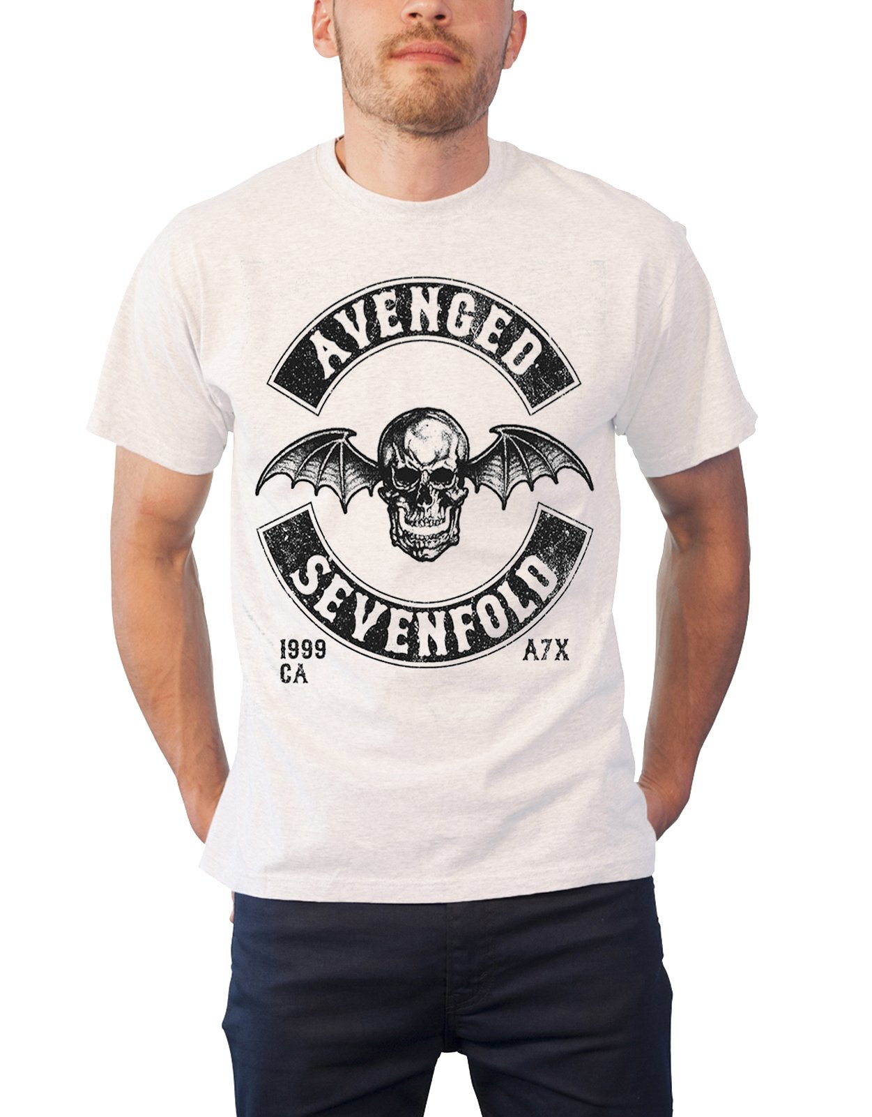 Avenged Sevenfold T Shirt Moto Seal Band Logo Nue offiziell Herren Weiß M