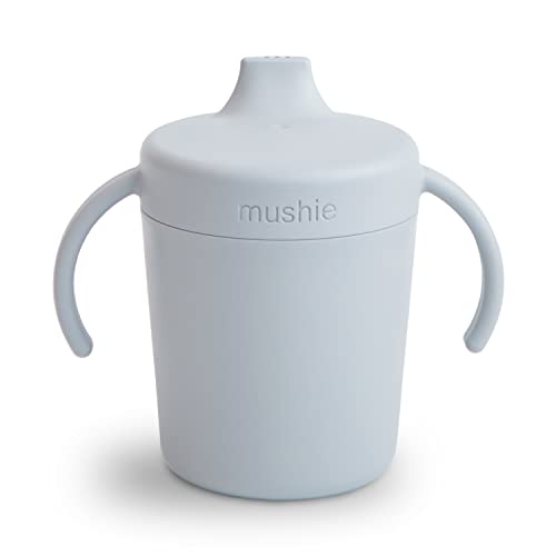 mushie Trinkbecher mit deckel Auslaufsicher | Trinklernbecher Schnabeltasse ab 6 monate, Kapazität 230 mL | Kinderbecher | Material: Kunststoff | Spülmaschinen- und mikrowellenfest | (Cloud)