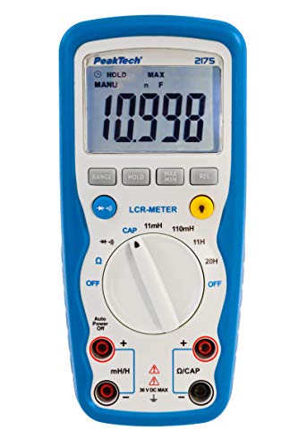 PeakTech 2175 - LCR-Meter für Widerstand, Kapazität, Induktivität, Messgerät, 11000 Counts, beleuchtetes LCD-Display, Staub- & Wasserdicht IP67, Digitales Multimeter, Strommessgerät, Durchgangsprüfer