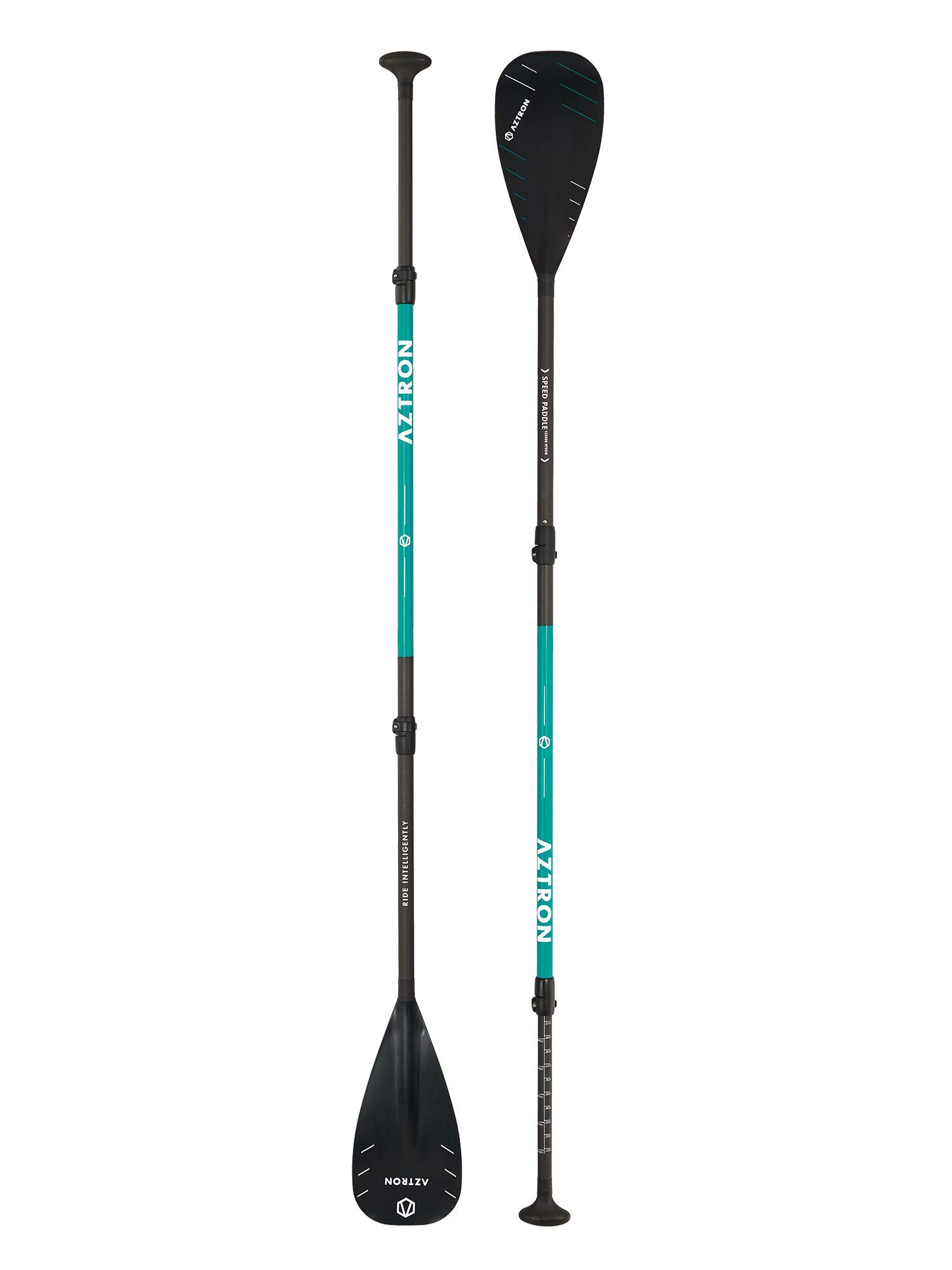 Aztron Speed Paddel, 3 Abschnitte, Unisex, für Erwachsene, schwarz, 180-220 cm x 26 mm