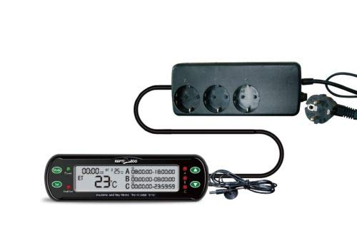 ReptiZoo Thermostat mit Zeitsteuerungfunktion (THC11) -DREI- Anschlüsse