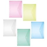 FolderSys Sichttasche A4, Klappe, Lochrand, transparent farbig Sortiert PG/30Stück