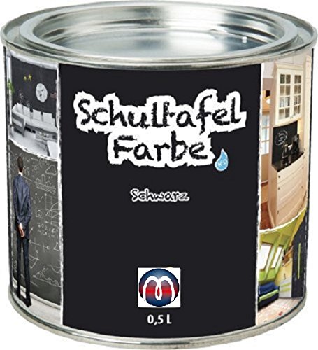 Tafelfarbe/Schultafel-Lack 0,5 L Dose - Tafel-Lack Wandtafelfarbe Kreidefarbe, Farbe:schwarz