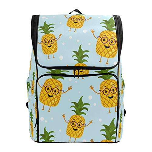 Rucksack mit süßen Ananasblättern, wasserdicht, Schultertasche, Sport-Rucksack, tropische Früchte, Laptop-Tasche, Outdoor-Reisetasche für Damen und Herren