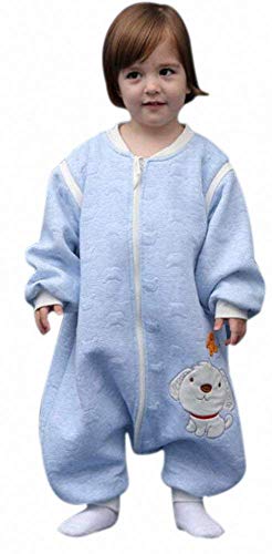 baby Schläfsack winter kinderSchlafsack,Hund mit Füßen Baumwolle Junge Mädchen unisex ganzjahres Schlafanzug .Neugeborene pyjama/overall/Strampler (C, 80cm /0-16 Monat)