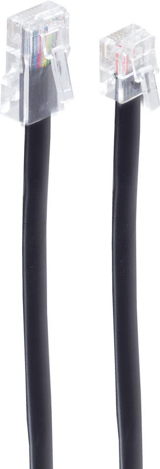 shiverpeaks BASIC-S Modular-Kabel, RJ12-RJ45 Stecker, 3.0 m Länge: 3.0 m, Farbe: schwarz, 6-adrig (BS70253-6/6)