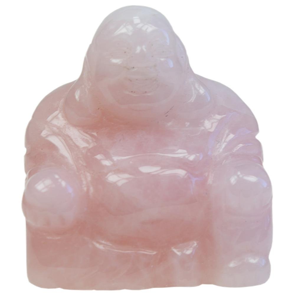 Bouddha Rieur Assis 4 Cm - Quartz Rose