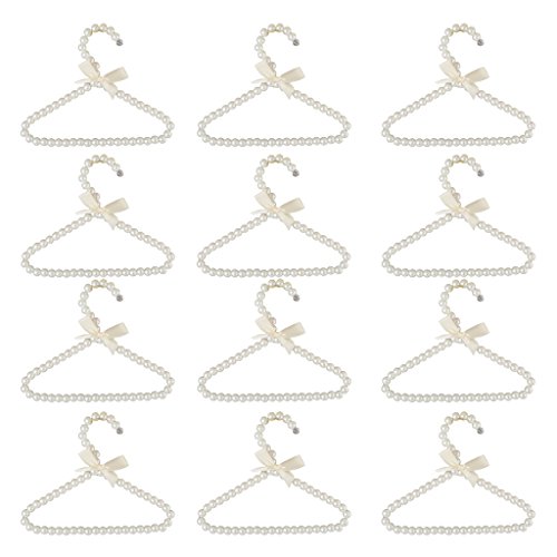 Sharplace 12er Pack Perle Kinderkleiderbügel Kleiderbügel Kinder Babykleiderbügel, aus Kunststoff, Länge 20 cm - Typ1 Weiß