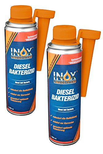 INOX® Diesel Bakterizid, 2 x 250ml - Additiv Desinfektion für Dieselsystem, Auto und Heizölsysteme