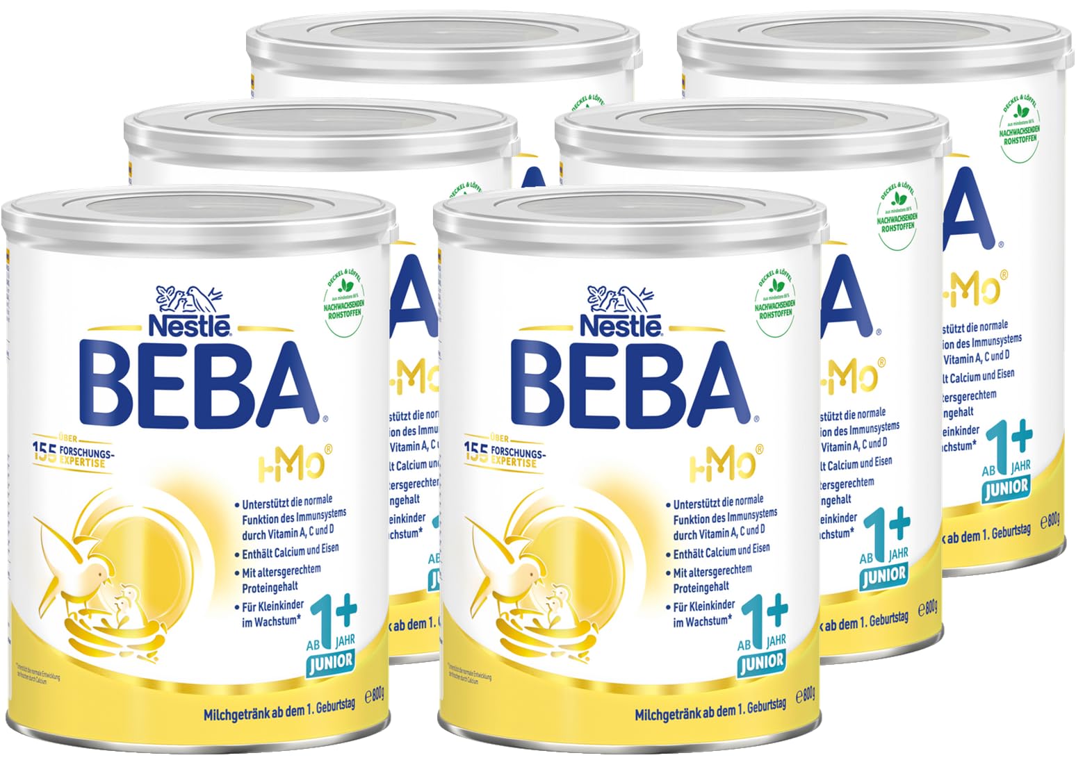 BEBA Nestlé BEBA JUNIOR 1 Milchgetränk ab dem 1. Geburtstag, 6er Pack (6 x 800g)