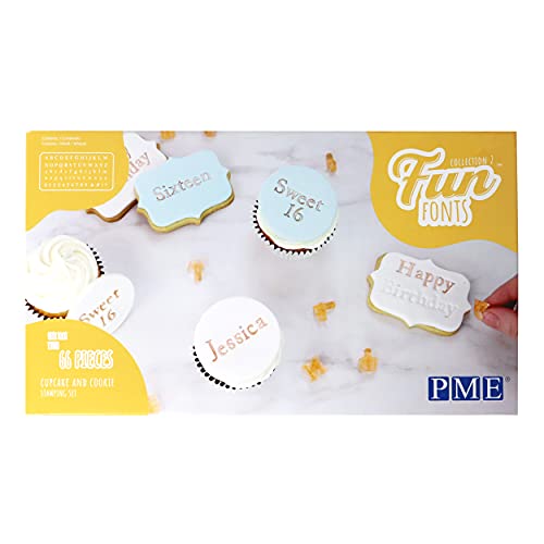 PME Fun Fonts Stempelset für Cupcakes und Kekse, Kollektion 2