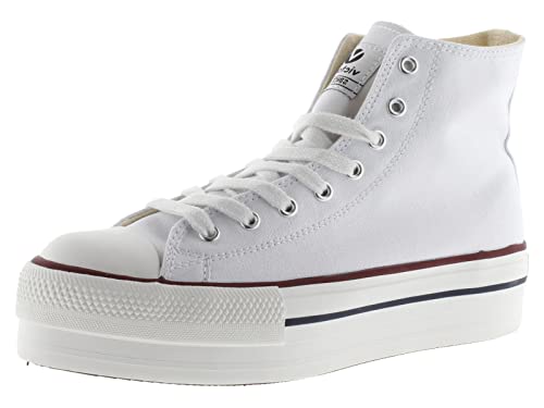 victoria Unisex-Erwachsene Tribu Doble Botin Lona Sneaker, Weiß (Blanco 20)