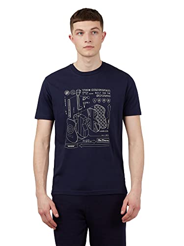 Ben Sherman Herren-T-Shirt, kurzärmelig, marineblau, XL