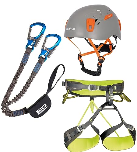 LACD Klettersteigset Pro Blue + Klettergurt Camp Größe XL + Helm Titan Grey 54-62cm
